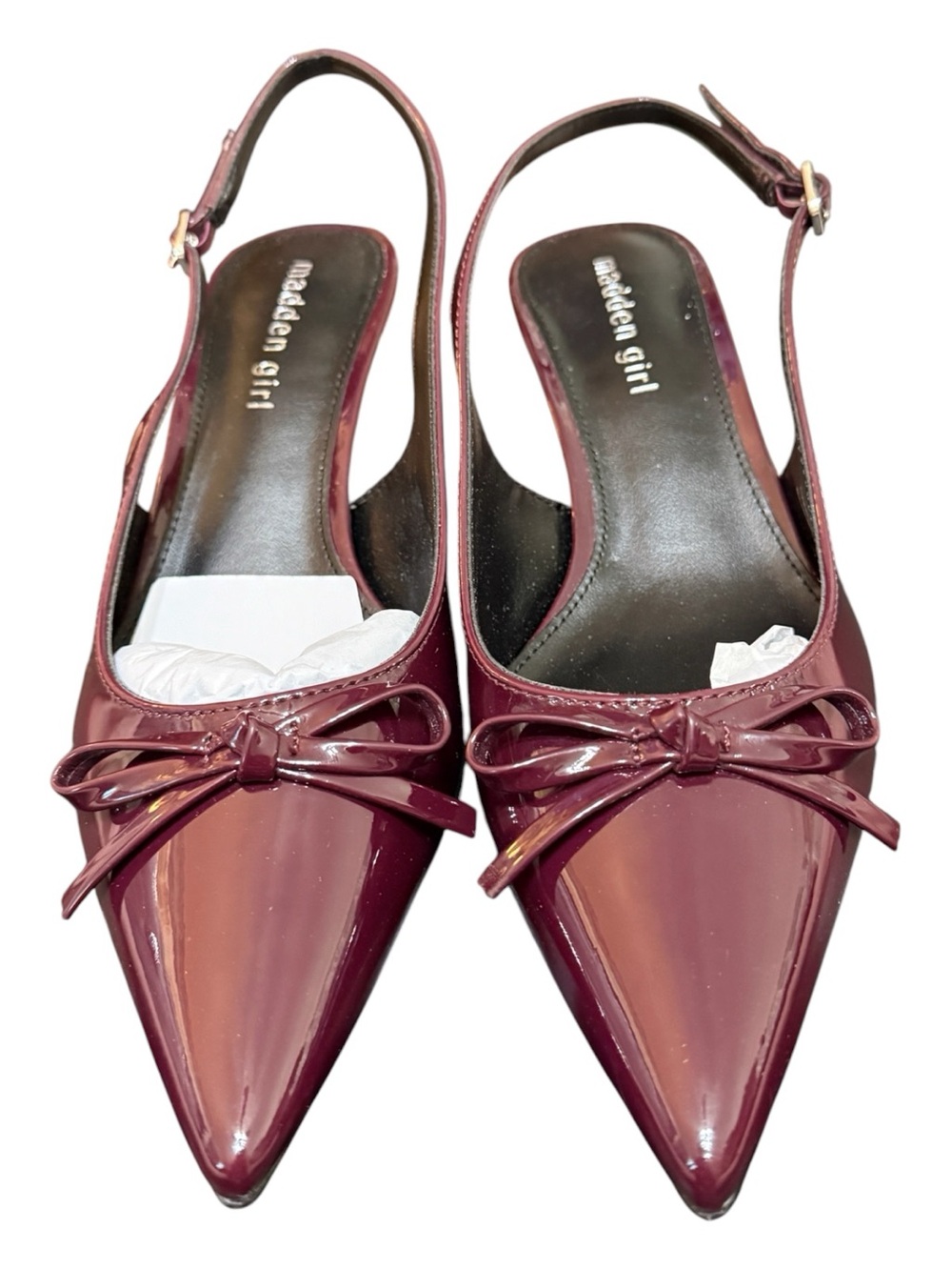 Madden Girl Vogue Patent Slingback Kitten Heels Size 8 NIB